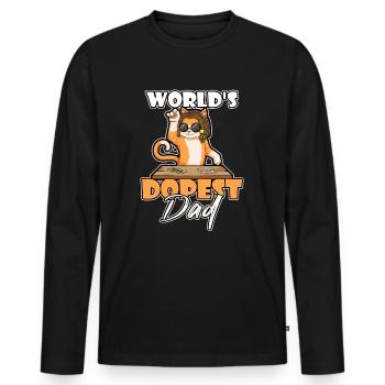 World's Dopest Dad - Männer Premium Bio Langarmshirt - Schwarz - Vorne - Nico (187cm)