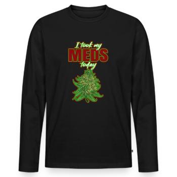 J’ai pris mes médicaments aujourd’hui - T-shirt manches longues Premium bio Homme - noir - Devant - Nico (187cm)