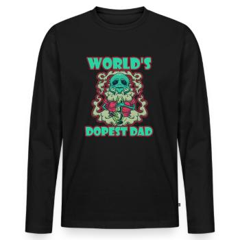 World's Dopest Dad - Männer Premium Bio Langarmshirt - Schwarz - Vorne - Nico (187cm)