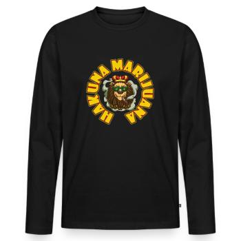 Hakuna Marijuana Drôle De Weed Fumer Pothead THC - T-shirt manches longues Premium bio Homme - noir - Devant - Nico (187cm)