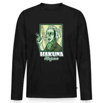 Hakuna Marijuana Funny Weed Smoking Pothead THC - Männer Premium Bio Langarmshirt - Schwarz - Vorne - Nico (187cm)