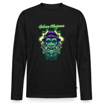 Hakuna Marijuana Drôle De Weed Fumer Pothead THC - T-shirt manches longues Premium bio Homme - noir - Devant - Nico (187cm)