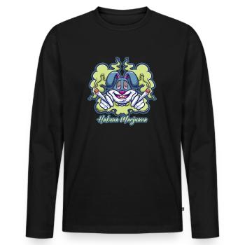 Hakuna Marijuana Funny Weed Smoking Pothead THC - Men's Premium Organic Long Sleeve Shirt - black - Front - Nico (187cm)