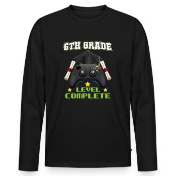 6th Grade Level Complete Middle School Graduation - Men's Premium Organic Long Sleeve Shirt - black - Front - Nico (187cm)