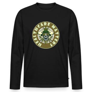 Healthcare Matters Cannabis Lover THC Medical Weed - Men's Premium Organic Long Sleeve Shirt - black - Front - Nico (187cm)