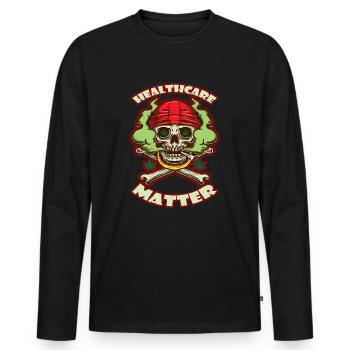Healthcare Matters Cannabis Lover THC Medical Weed - Men's Premium Organic Long Sleeve Shirt - black - Front - Nico (187cm)