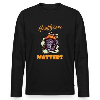 Healthcare Matters Cannabis Lover THC Mauvaise herbe médicale - T-shirt manches longues Premium bio Homme - noir - Devant - Nico (187cm)
