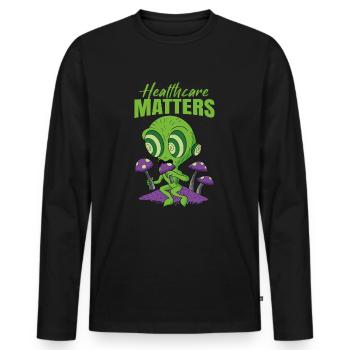Healthcare Matters Cannabis Lover THC Mauvaise herbe médicale - T-shirt manches longues Premium bio Homme - noir - Devant - Nico (187cm)