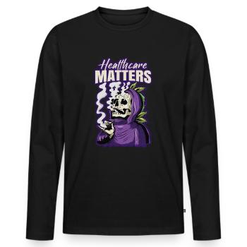 Healthcare Matters Cannabis Lover THC Medical Weed - Men's Premium Organic Long Sleeve Shirt - black - Front - Nico (187cm)