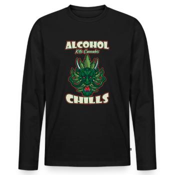 Alcohol Kills Cannabis Chills Weed Smoking Pothead - Männer Premium Bio Langarmshirt - Schwarz - Vorne - Nico (187cm)