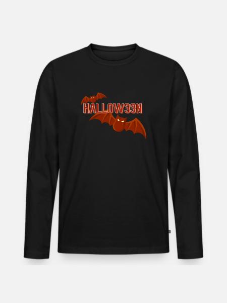 Halloween - Männer Premium Bio Langarmshirt - Schwarz