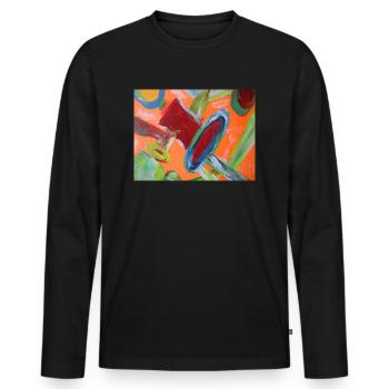 Abstract pipe system - Men's Premium Organic Long Sleeve Shirt - black - Front - Nico (187cm)