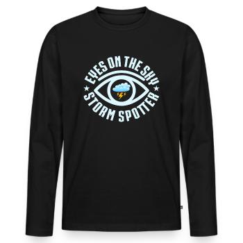 Eyes On The Sky - Storm Spotter Meteorology Weath - Men's Premium Organic Long Sleeve Shirt - black - Front - Nico (187cm)