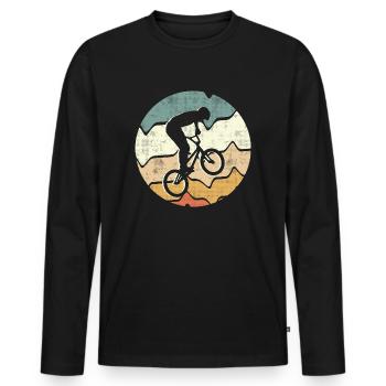 BMX Bike Rider rétro Cascade BMX - T-shirt manches longues Premium bio Homme - noir - Devant - Nico (187cm)