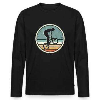 BMX Bike Rider vintage Cascade BMX - T-shirt manches longues Premium bio Homme - noir - Devant - Nico (187cm)