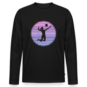 Volleyballspielerin Mädchen Frauen Volleyball - Männer Premium Bio Langarmshirt - Schwarz - Vorne - Nico (187cm)