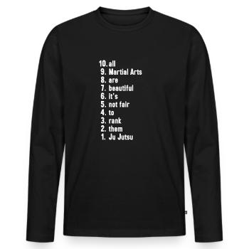 Ju Jutsu Kampfsportler Kampfsport Geschenk - Männer Premium Bio Langarmshirt - Schwarz - Vorne - Nico (187cm)