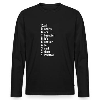 Lustige Sportler Sprüche Paintball Geschenk - Männer Premium Bio Langarmshirt - Schwarz - Vorne - Nico (187cm)