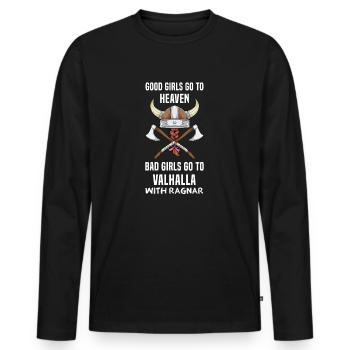 Viking Saga Northen Culture Lover Gift - Men's Premium Organic Long Sleeve Shirt - black - Front - Nico (187cm)