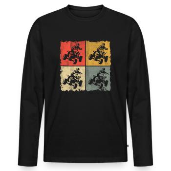 Quad Bike Offroad Retro Quadfahrer ATV - T-shirt manches longues Premium bio Homme - noir - Devant - Nico (187cm)
