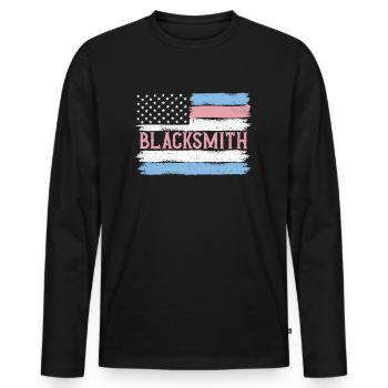 US Pride Smith Metal Work Gift Idea - T-shirt manches longues Premium bio Homme - noir - Devant - Nico (187cm)