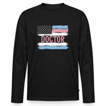US Pride Médecin Médecin Doc Idée cadeau - T-shirt manches longues Premium bio Homme - noir - Devant - Nico (187cm)