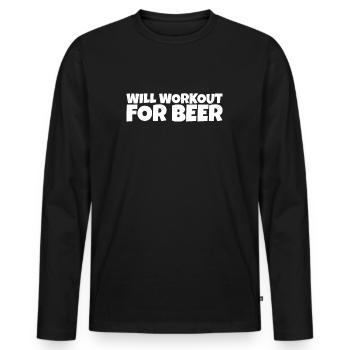 Fitness Weightlifting Athlete Beer Lover Gift - Männer Premium Bio Langarmshirt - Schwarz - Vorne - Nico (187cm)