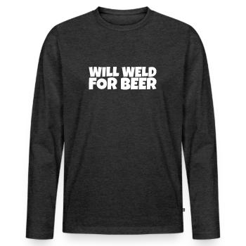Metal Work Welding Forger Beer Lover Gift - Männer Premium Bio Langarmshirt - Anthrazit meliert - Vorne - Nico (187cm)