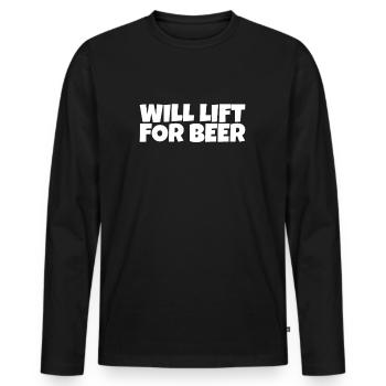 Weightlifter Fitness Forklift Beer Lover Gift - Männer Premium Bio Langarmshirt - Schwarz - Vorne - Nico (187cm)