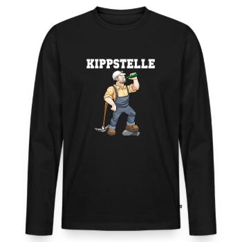 Glück Auf Bergbau Sprüche Biertrinker Geschenk - Männer Premium Bio Langarmshirt - Schwarz - Vorne - Nico (187cm)
