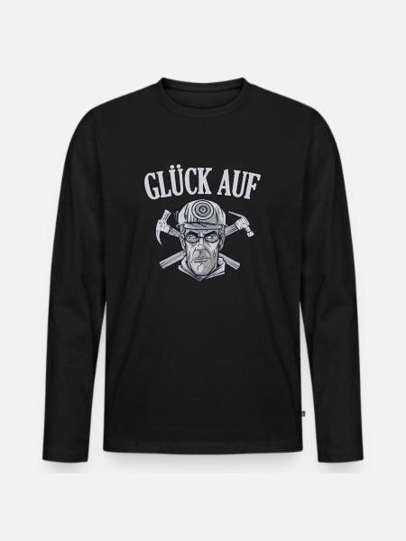 Kohlbergbau Bergarbeiter Glück Auf Geschenkidee - Men's Premium Organic Long Sleeve Shirt - black