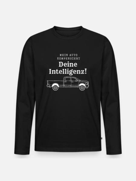 Mein Auto kompensiert - Männer Premium Bio Langarmshirt - Schwarz