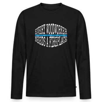 Coeur Anti Guerre Symbole de Paix Famille Vert Fun Blagues - T-shirt manches longues Premium bio Homme - noir - Devant - Nico (187cm)