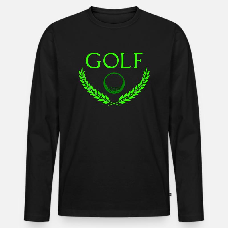 Golf - Männer Premium Bio Langarmshirt - Schwarz