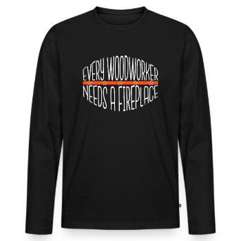 apprentice carpenter funny tshirts - Männer Premium Bio Langarmshirt - Schwarz - Vorne - Nico (187cm)