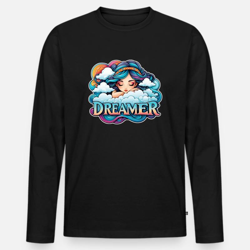 Träumer - Träumer - Träumer - Traum - Träumerei - Männer Premium Bio Langarmshirt - Schwarz