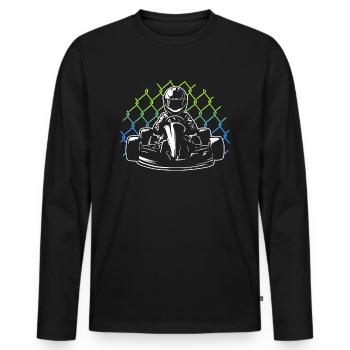 Kart Race Kart Sport Men Boys Go-Kart - Men's Premium Organic Long Sleeve Shirt - black - Front - Nico (187cm)