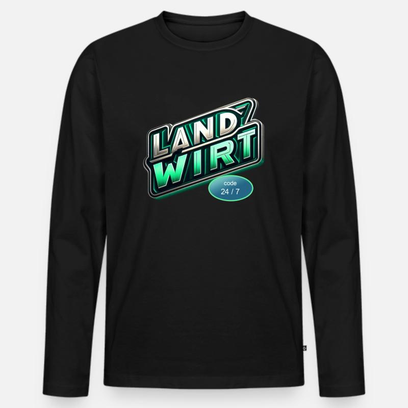 landwirt code - Männer Premium Bio Langarmshirt - Schwarz
