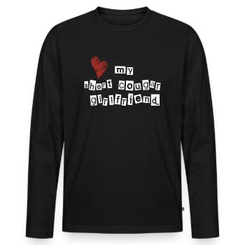 Love my short cougar girlfriend - Men's Premium Organic Long Sleeve Shirt - black - Front - Nico (187cm)