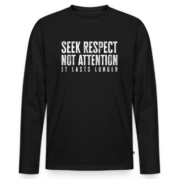 Loyauté, respect, amitié - motivation - T-shirt manches longues Premium bio Homme - noir - Devant - Nico (187cm)