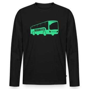 bus busfahren 1 - Männer Premium Bio Langarmshirt - Schwarz - Vorne - Nico (187cm)