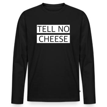 Das ist Käse | lustige Sprüche, englisch, Unsinn - Männer Premium Bio Langarmshirt - Schwarz - Vorne - Nico (187cm)