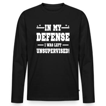 J’ai été laissé sans surveillance - T-shirt manches longues Premium bio Homme - noir - Devant - Nico (187cm)