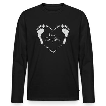 Walking Barefoot This Is My Gear Nature - Männer Premium Bio Langarmshirt - Schwarz - Vorne - Nico (187cm)
