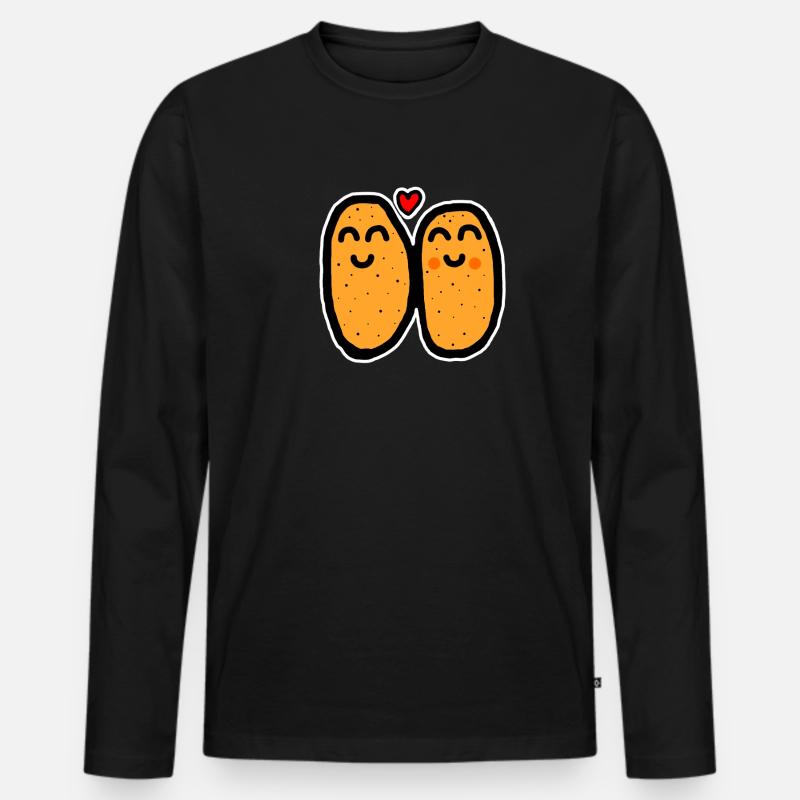 Two potatoes - Männer Premium Bio Langarmshirt - Schwarz
