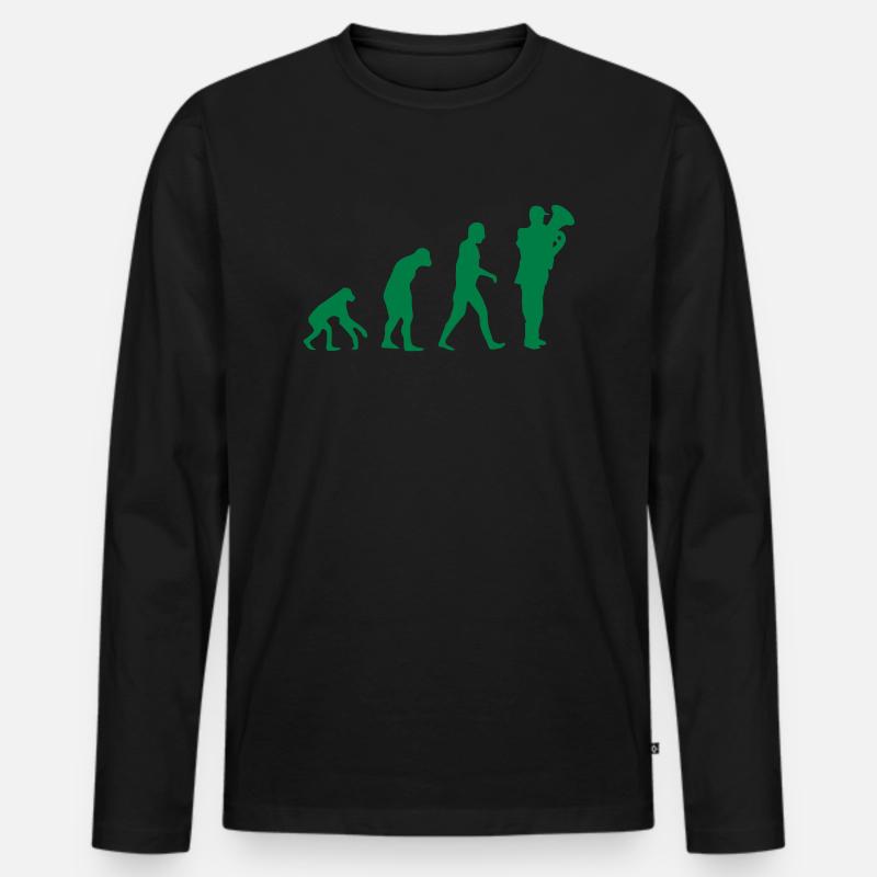 tuba evolution - Männer Premium Bio Langarmshirt - Schwarz