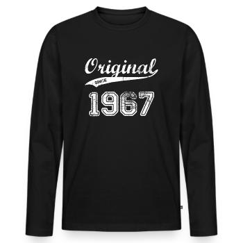 1967 - Männer Premium Bio Langarmshirt - Schwarz - Vorne - Nico (187cm)
