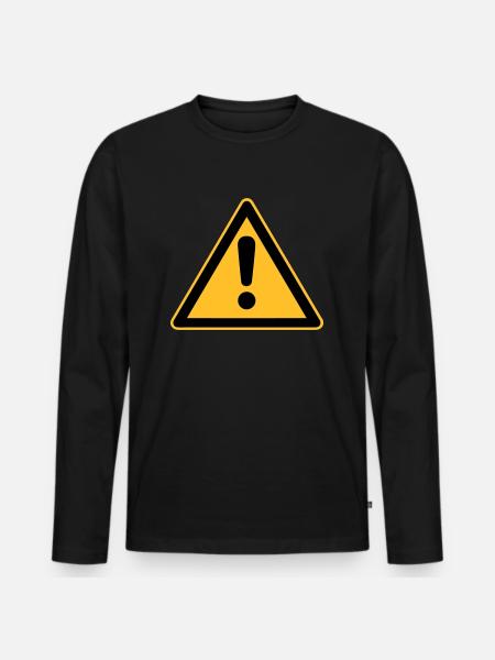 Safety-Sign Warning - Männer Premium Bio Langarmshirt - Schwarz