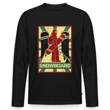 Propagande de snowboard | Sports d'hiver neige hiver - T-shirt manches longues Premium bio Homme - noir - Devant - Nico (187cm)