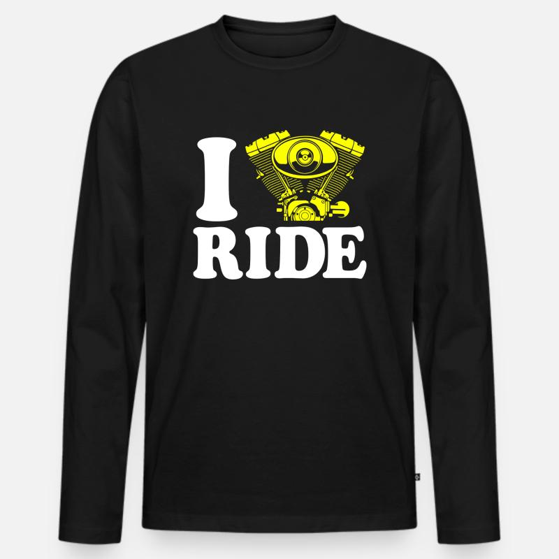 biker - Männer Premium Bio Langarmshirt - Schwarz